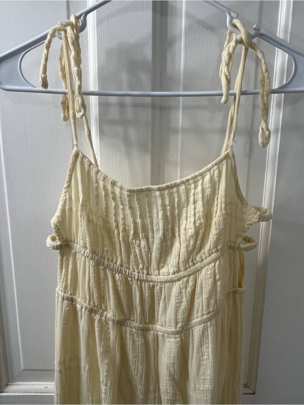 Urban Outfitters Boho Butter Yellow Sand Babe Cotton Gauze Jumpsuit. Small - Picture 2 of 9